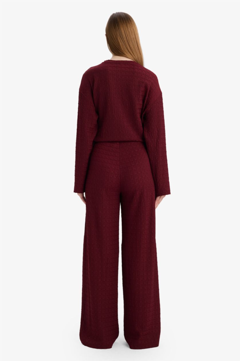WOMAN Bordeaux Straight Fit Crepe Trousers