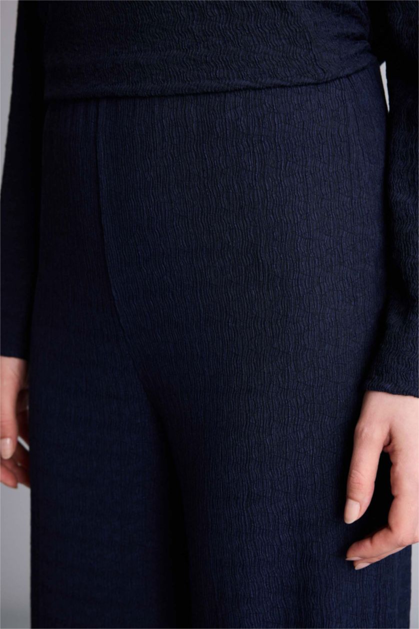 Woman NAVY Straight Fit Regular Hem Trousers