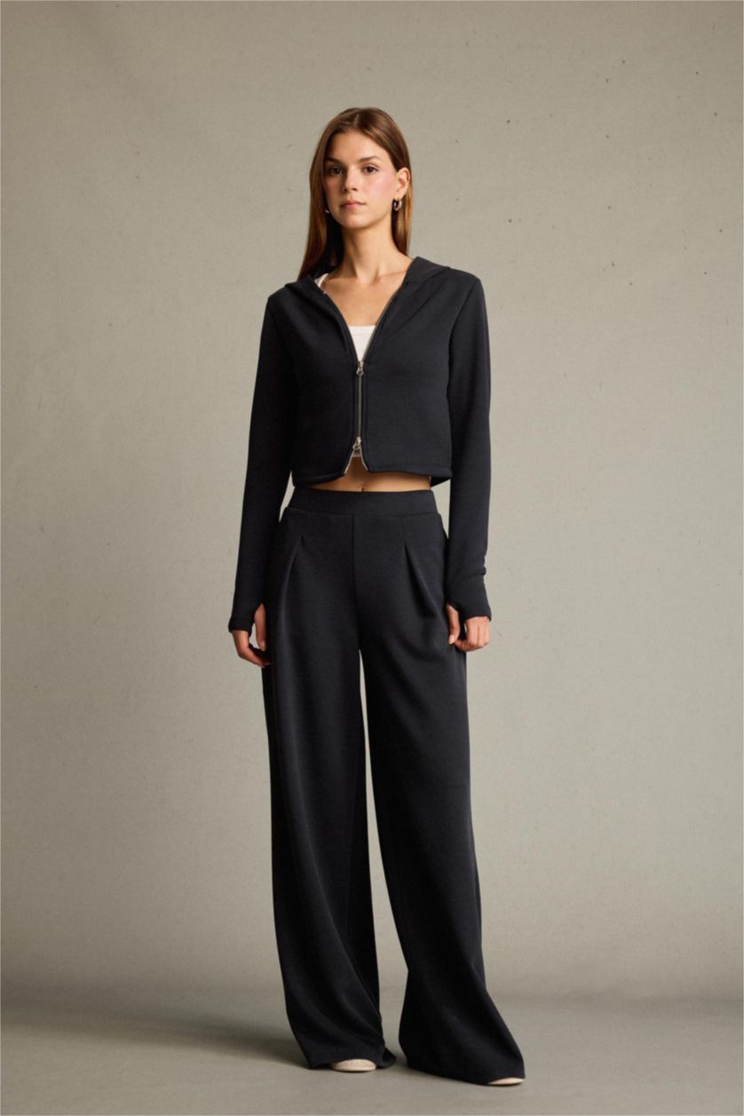 Woman Anthracite Hooded modal Cardigan