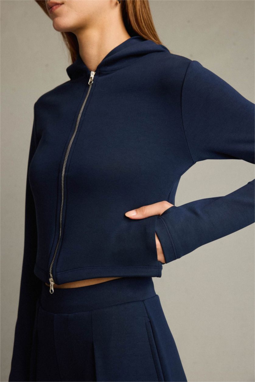 Женщины Синий Кардиган из модала для женщин