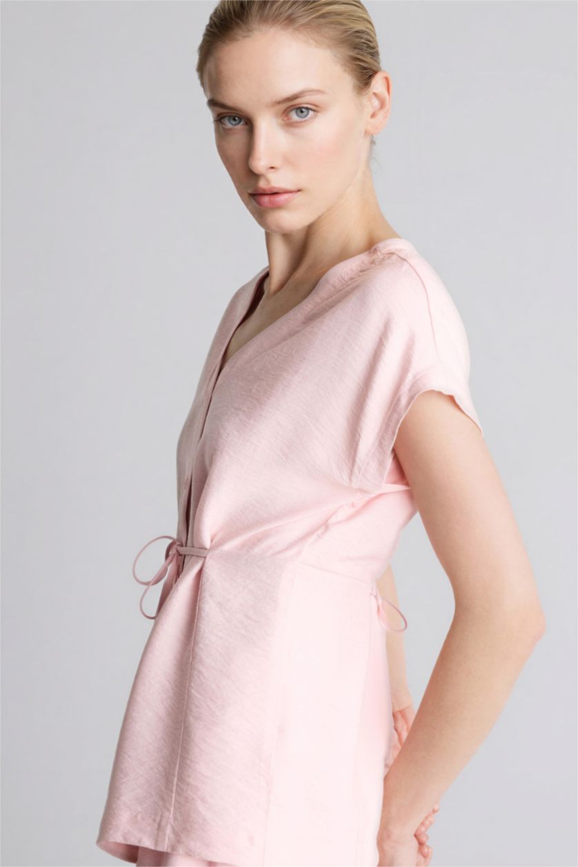 Женщины Светло-розовый Relax Fit Short Sleeve Shirt