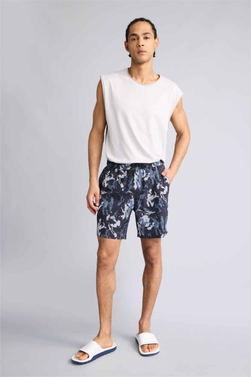 Мужчины Черный Пляжные шорты Regular Fit