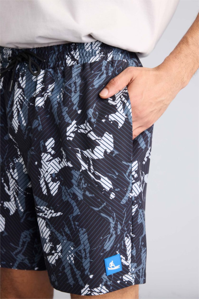 Мужчины Черный Пляжные шорты Regular Fit