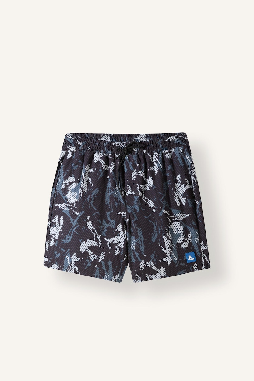 Men Black Regular Fit Swim Shorts