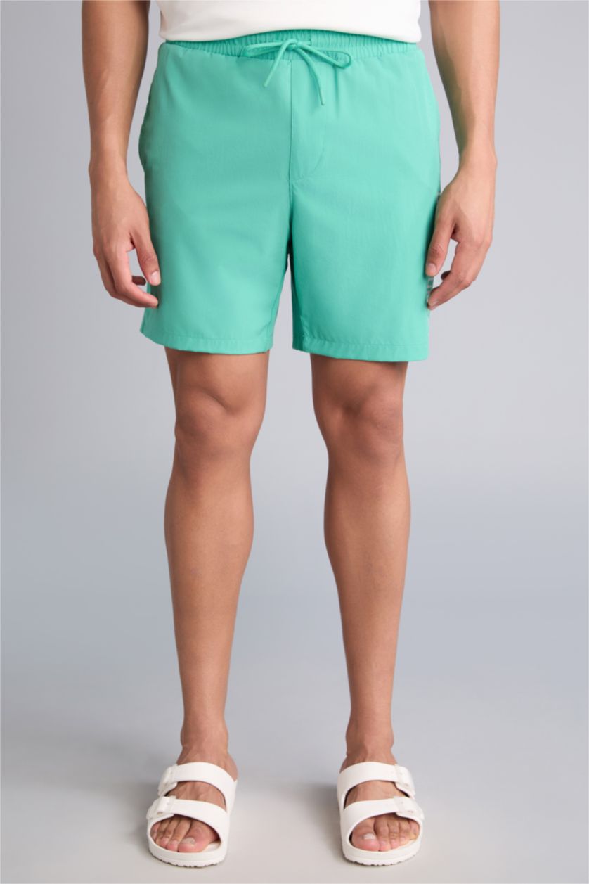 Men Green Regular Fit Swim Shorts