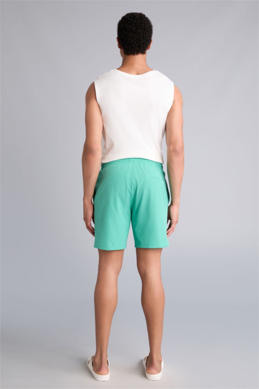 Men Green Regular Fit Swim Shorts