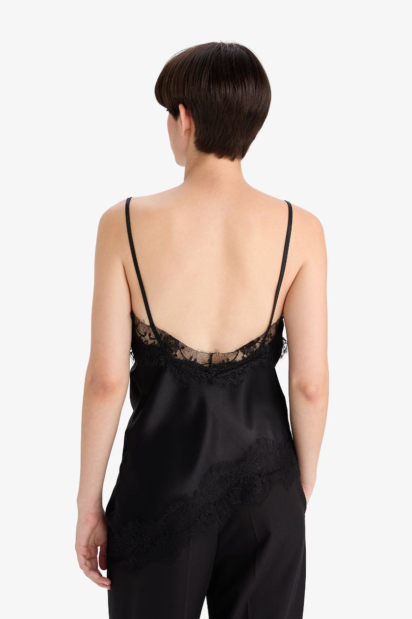 Әйелдерге қара қалыпты пішім v жаға Жеңсіз Блуза