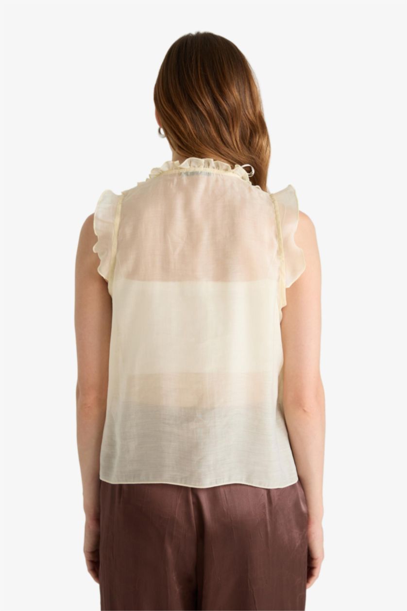 Әйелдерге экру қалыпты пішім Қысқа жеңді Блуза