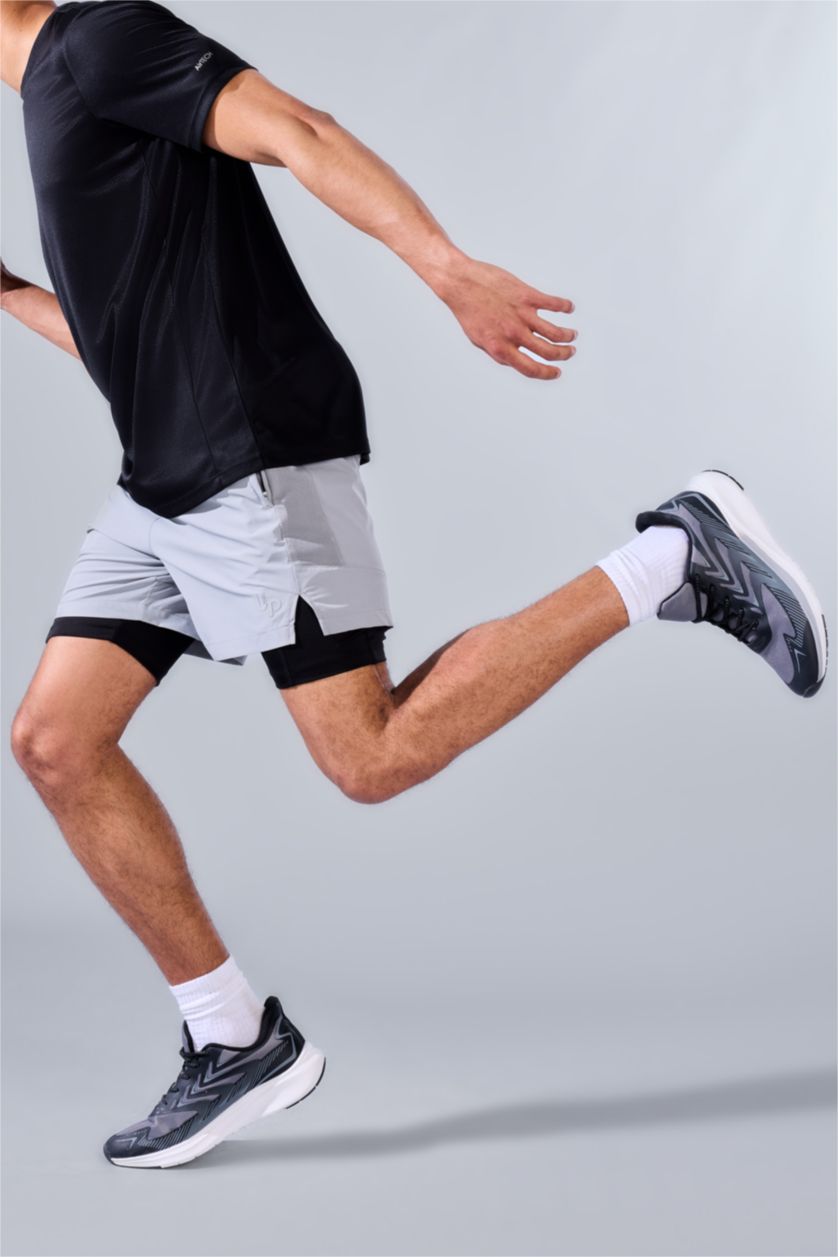 Men Light Grey Standard Fit Sports Shorts