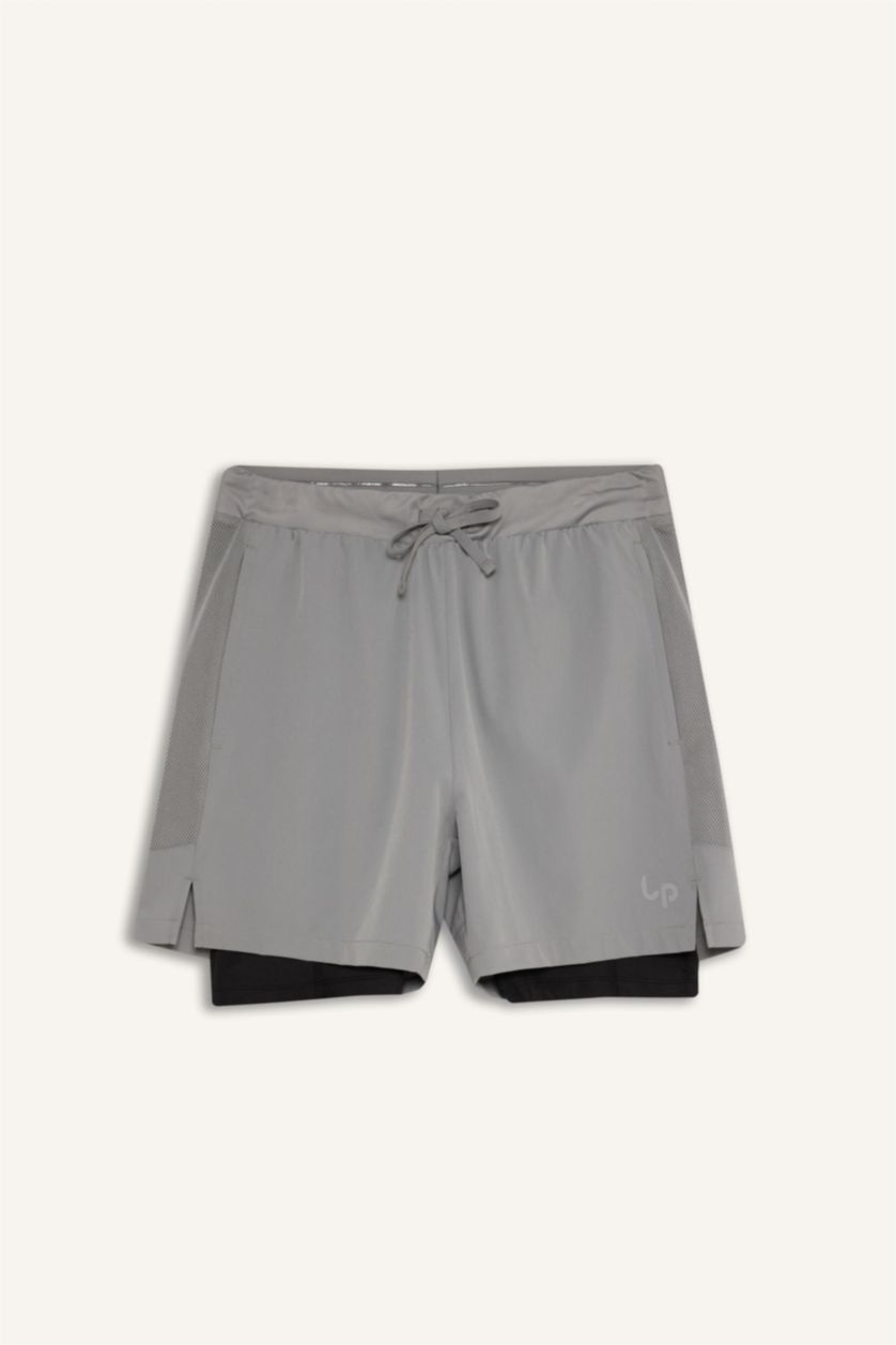 MAN Light Grey Standard Fit Sports Shorts