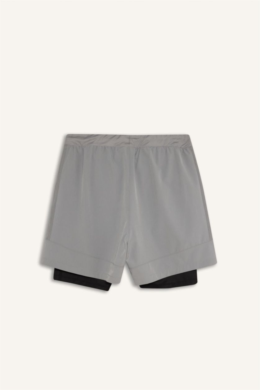 MAN Light Grey Standard Fit Sports Shorts
