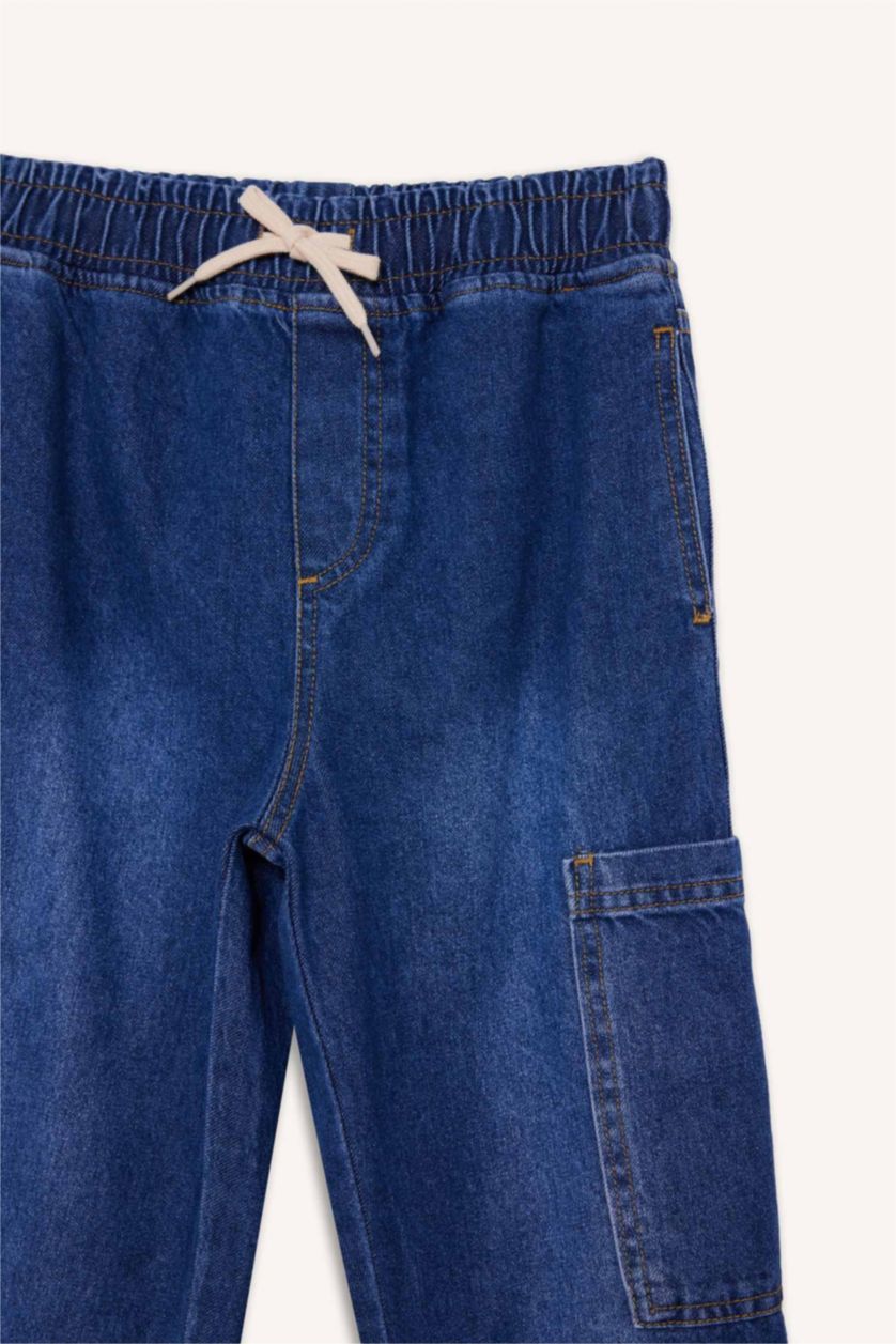 أولادي أزرق بنطلون جينز اولادي جوجر فيت بجيب