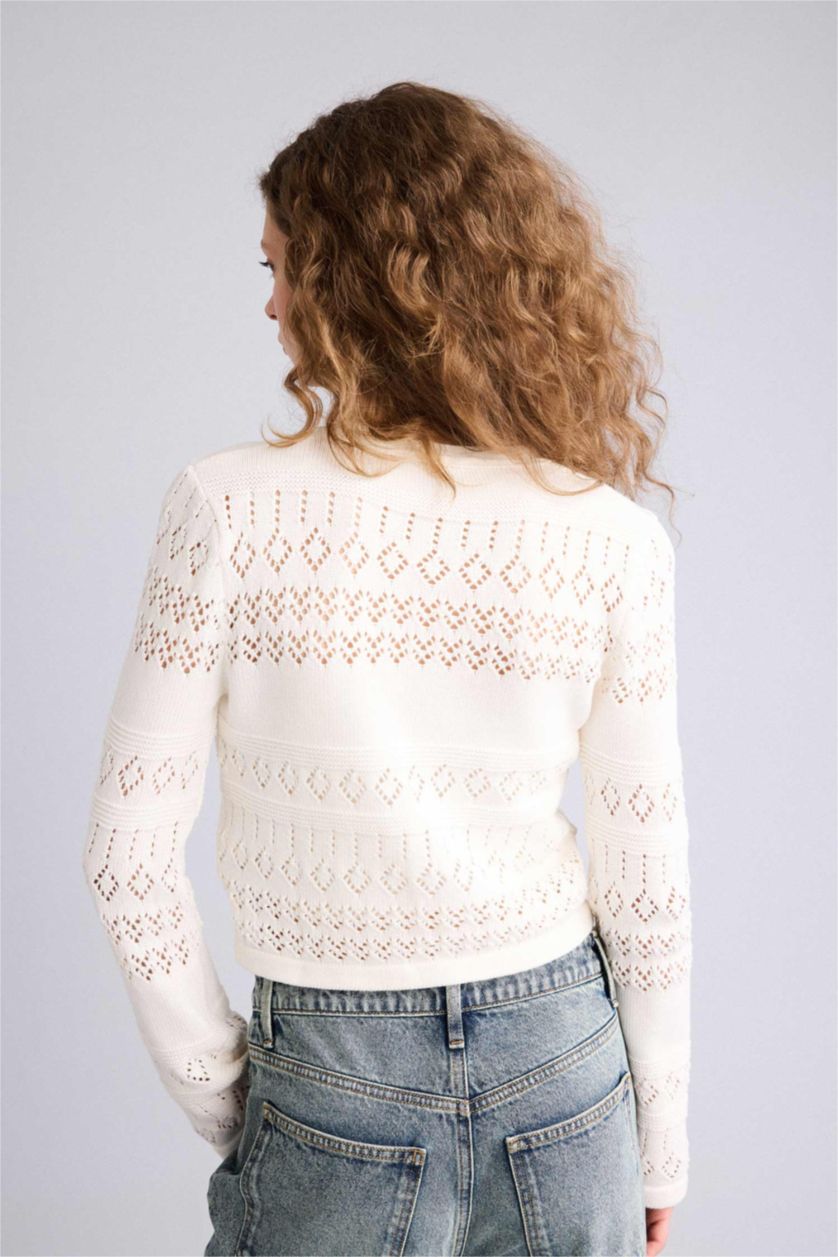 حريمي بيج فاتح كارديجان تريكو مخرم سليم فيت بياقة V