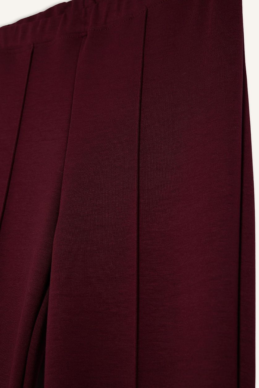 Kadın Bordo Flare Fit Modal Pantolon