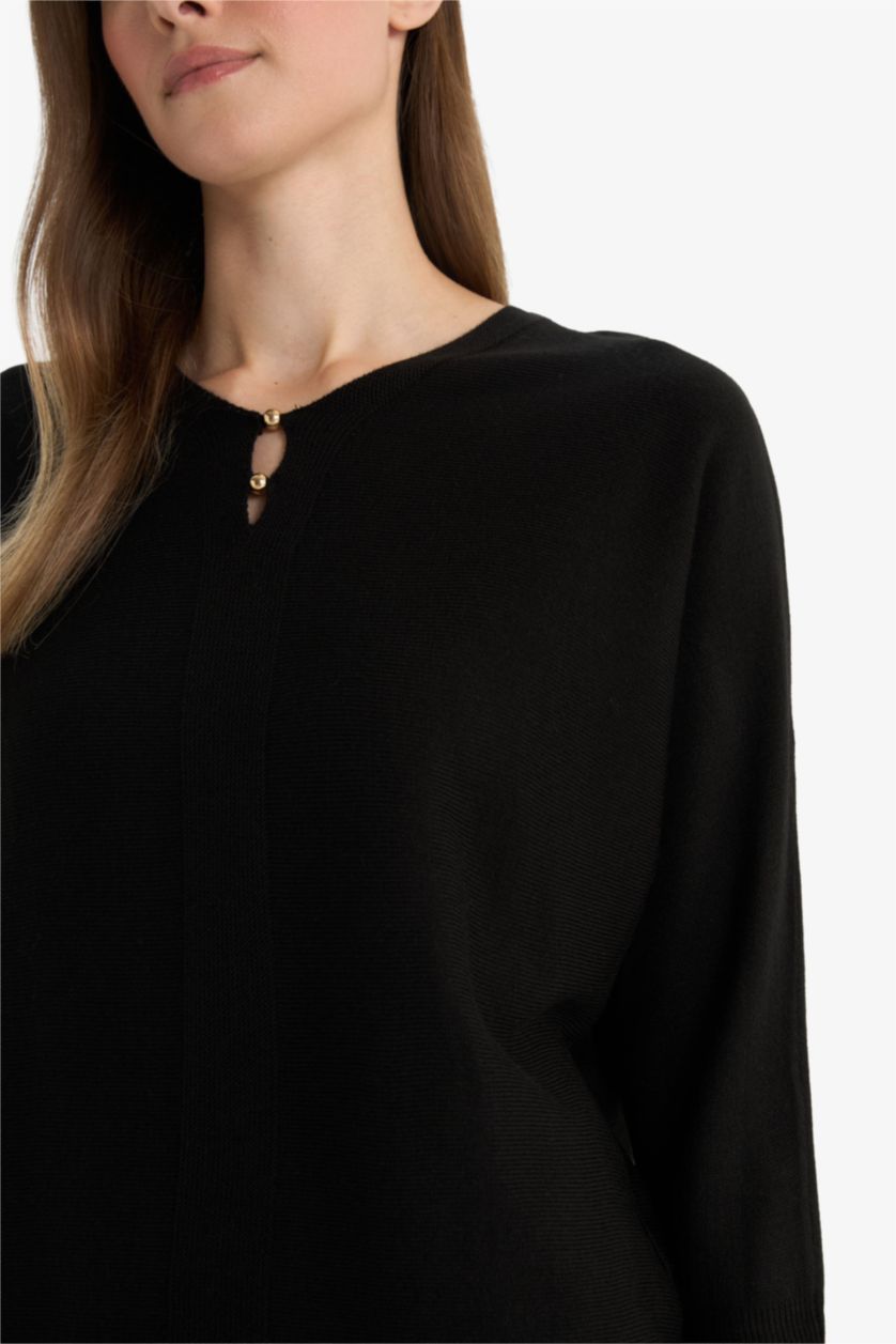 WOMAN Black V-Neck Knitwear Pullover