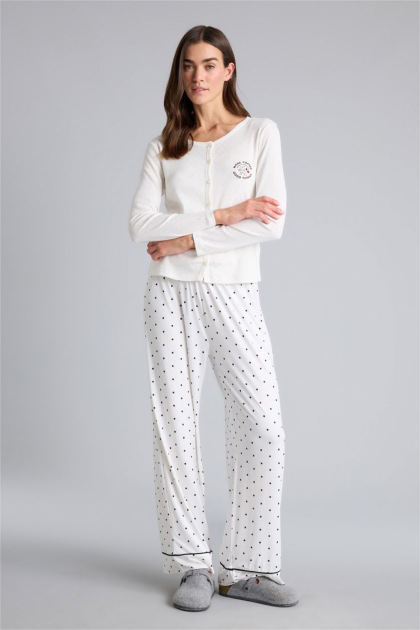 Әйелдерге экру Snoopy Regular Fit ұзын жеңді 2 дана жинақ