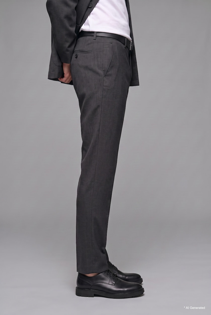 Erkek Antrasit Regular Fıt Normal Bel Düz Paça Pantolon