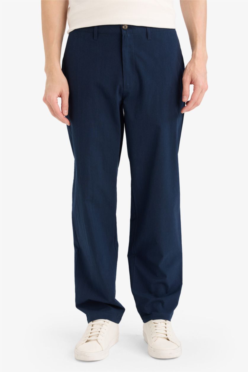 Erkek Lacivert %100 Pamuk Pantolon