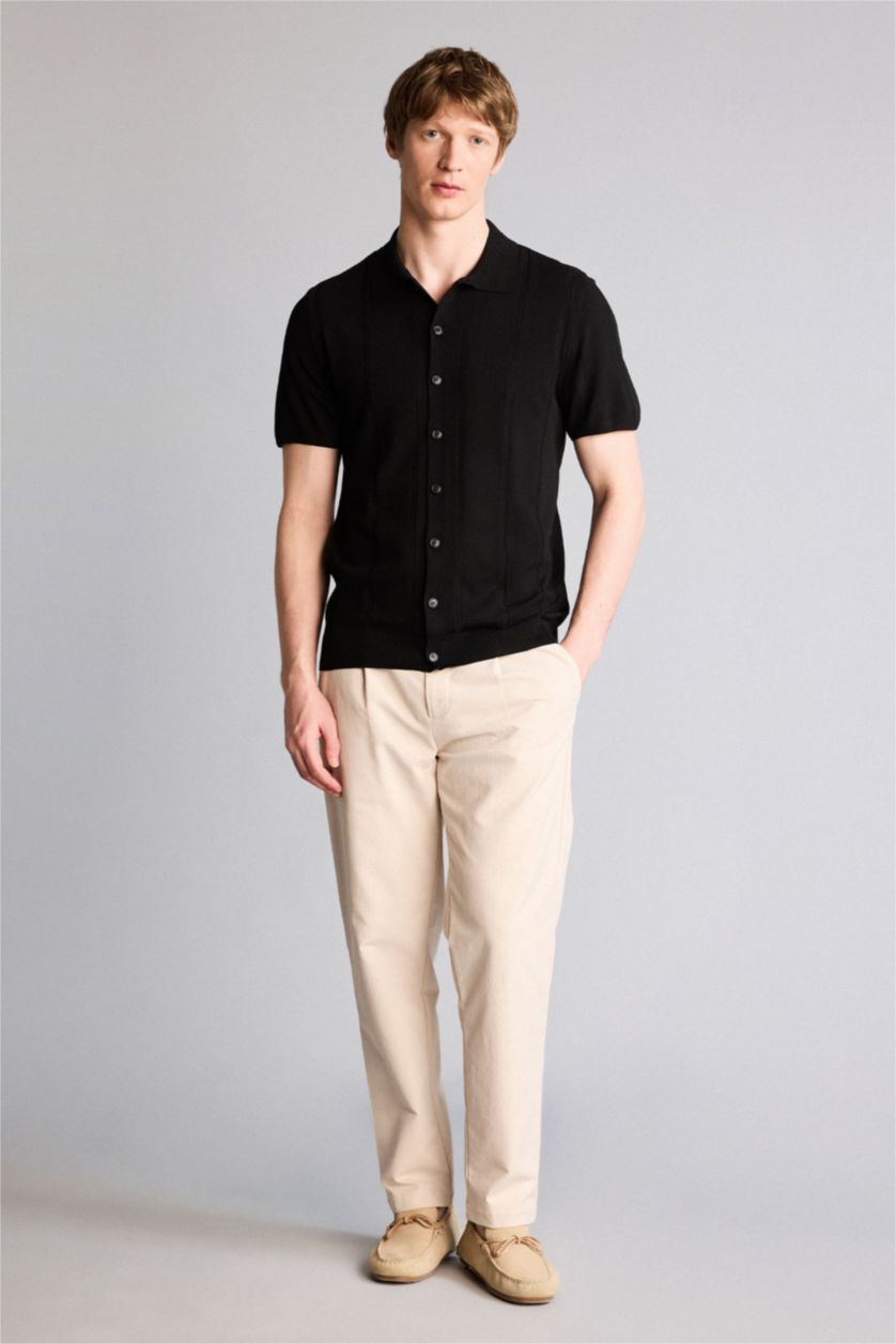 Erkek Siyah Kısa Kollu Polo Tişört