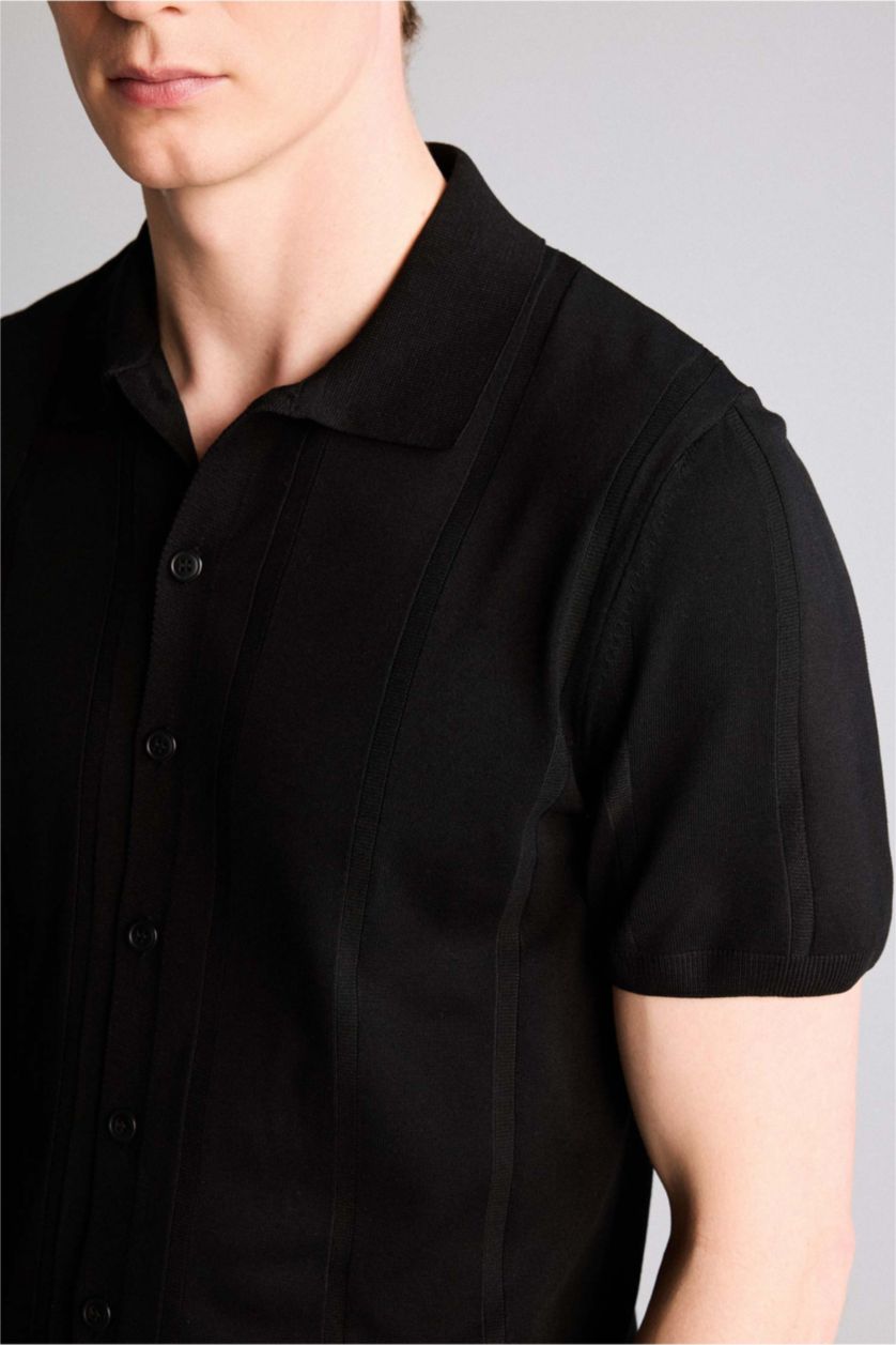 Erkek Siyah Kısa Kollu Polo Tişört