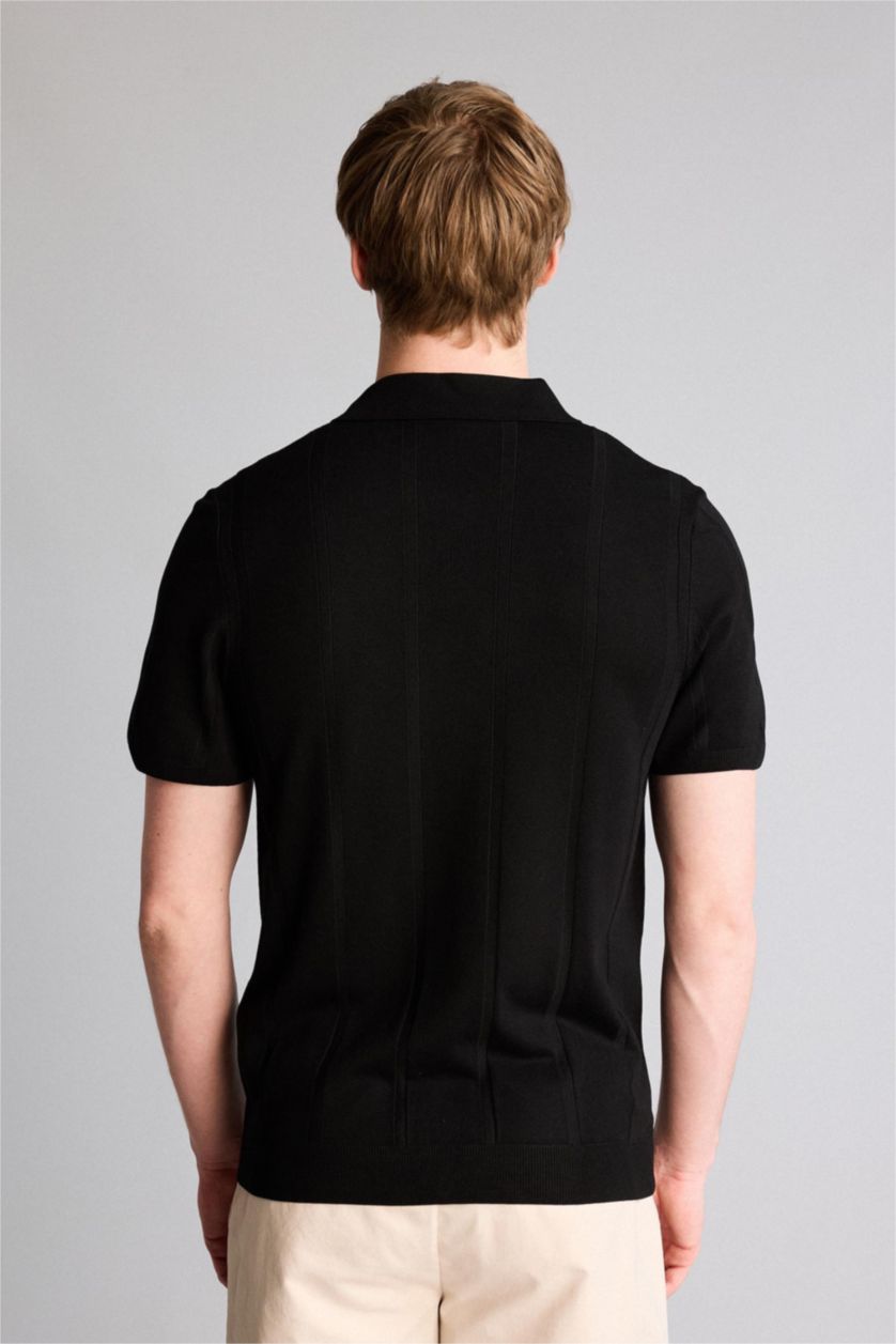 Erkek Siyah Kısa Kollu Polo Tişört