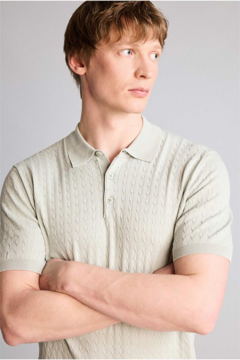 Erkek Mint Kısa Kollu Polo Tişört