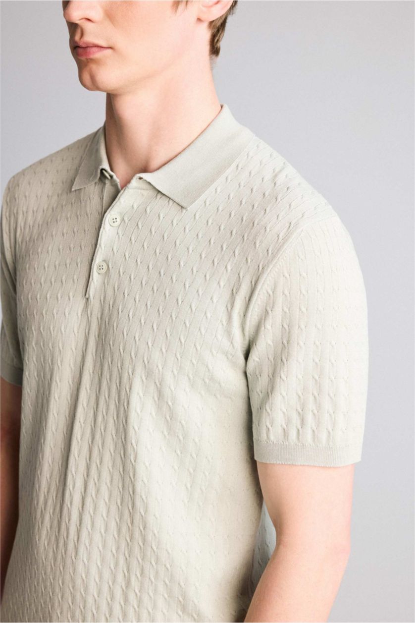 Erkek Mint Kısa Kollu Polo Tişört