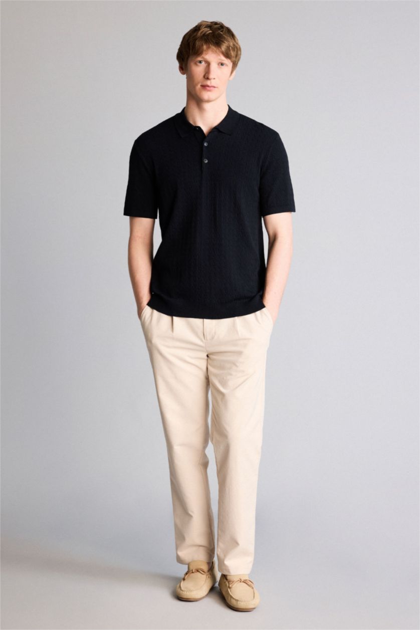 Erkek Lacivert Kısa Kollu Polo Tişört