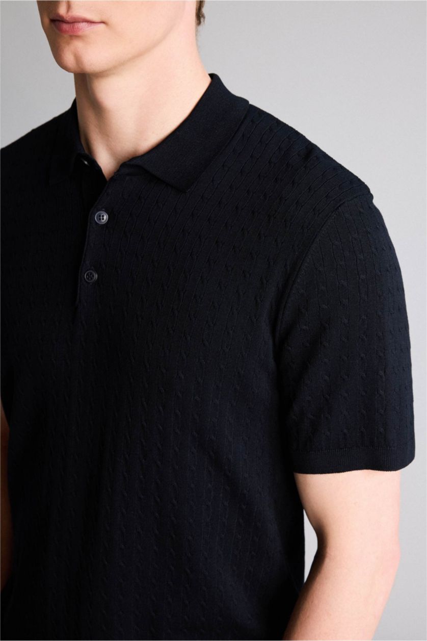 Erkek Lacivert Kısa Kollu Polo Tişört