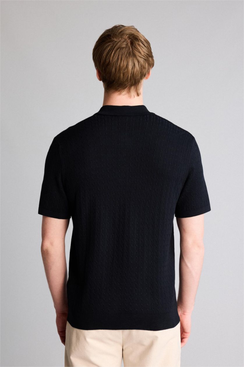 Erkek Lacivert Kısa Kollu Polo Tişört