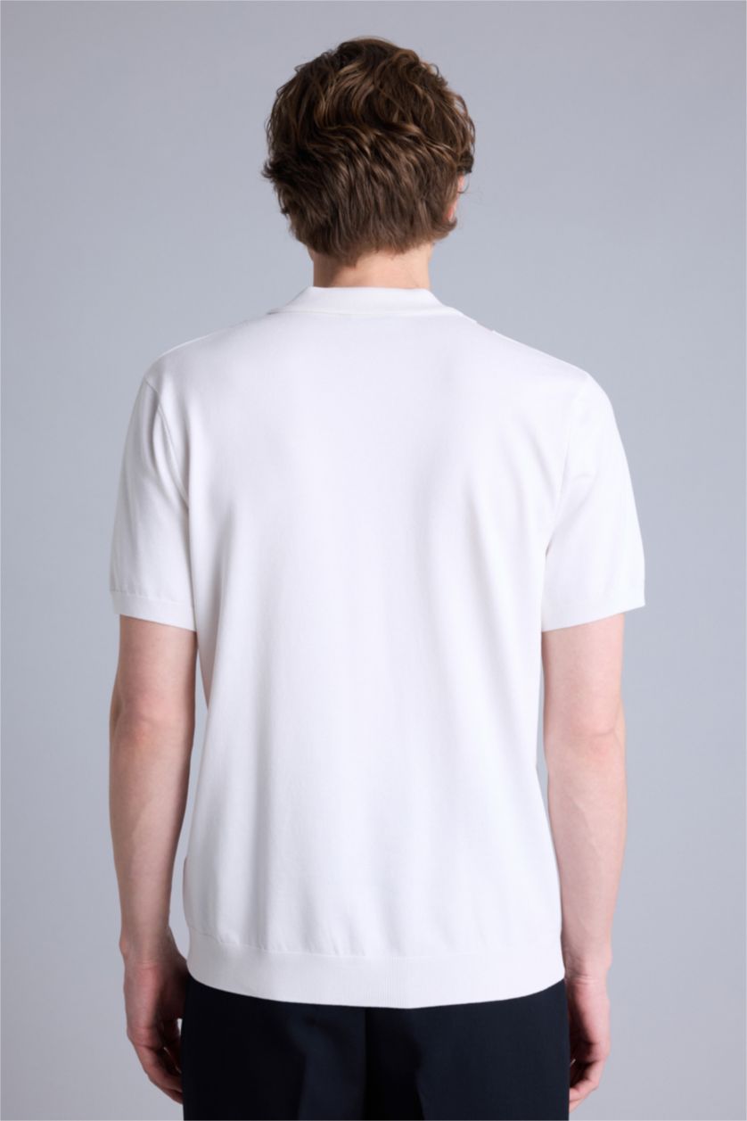 Erkek Ekru Kısa Kollu Polo Tişört