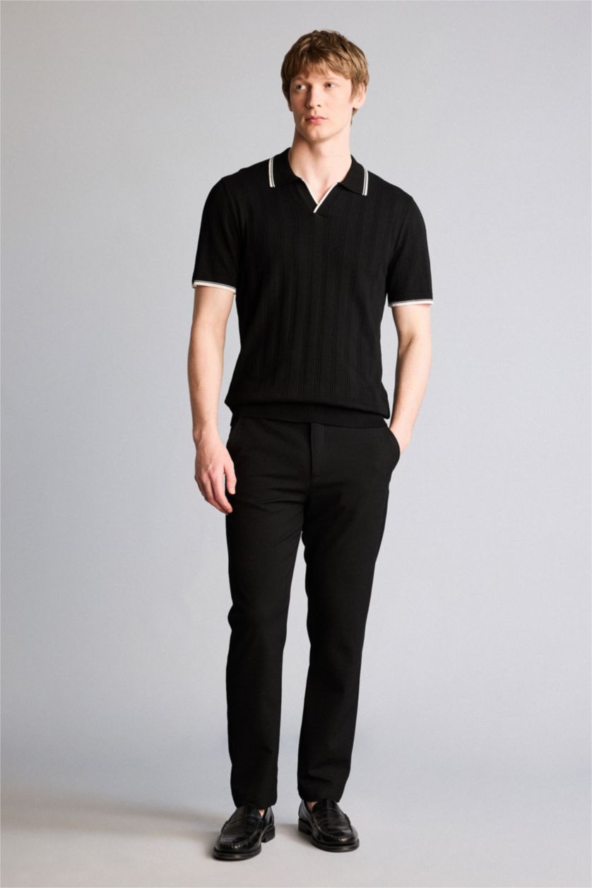 Erkek Siyah Kısa Kollu Polo Tişört