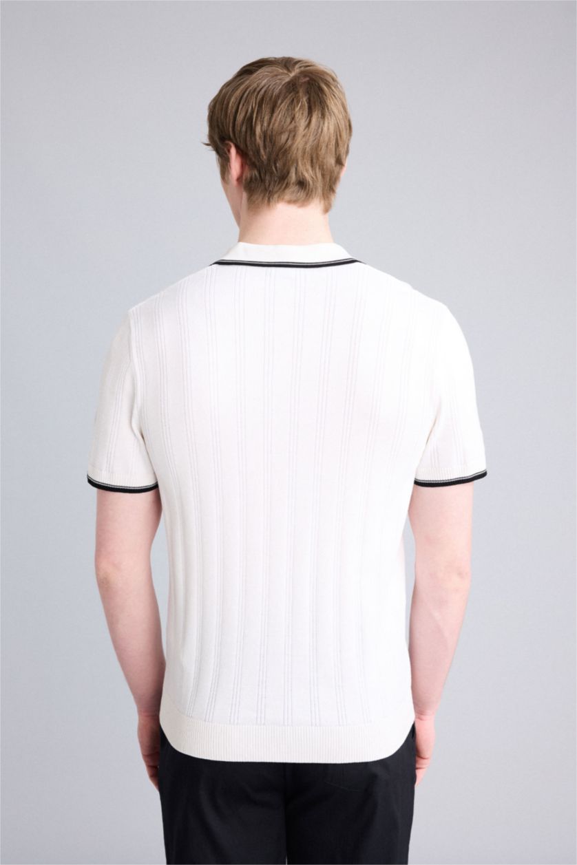 Man White Man Short Sleeve Polo T-Shirt