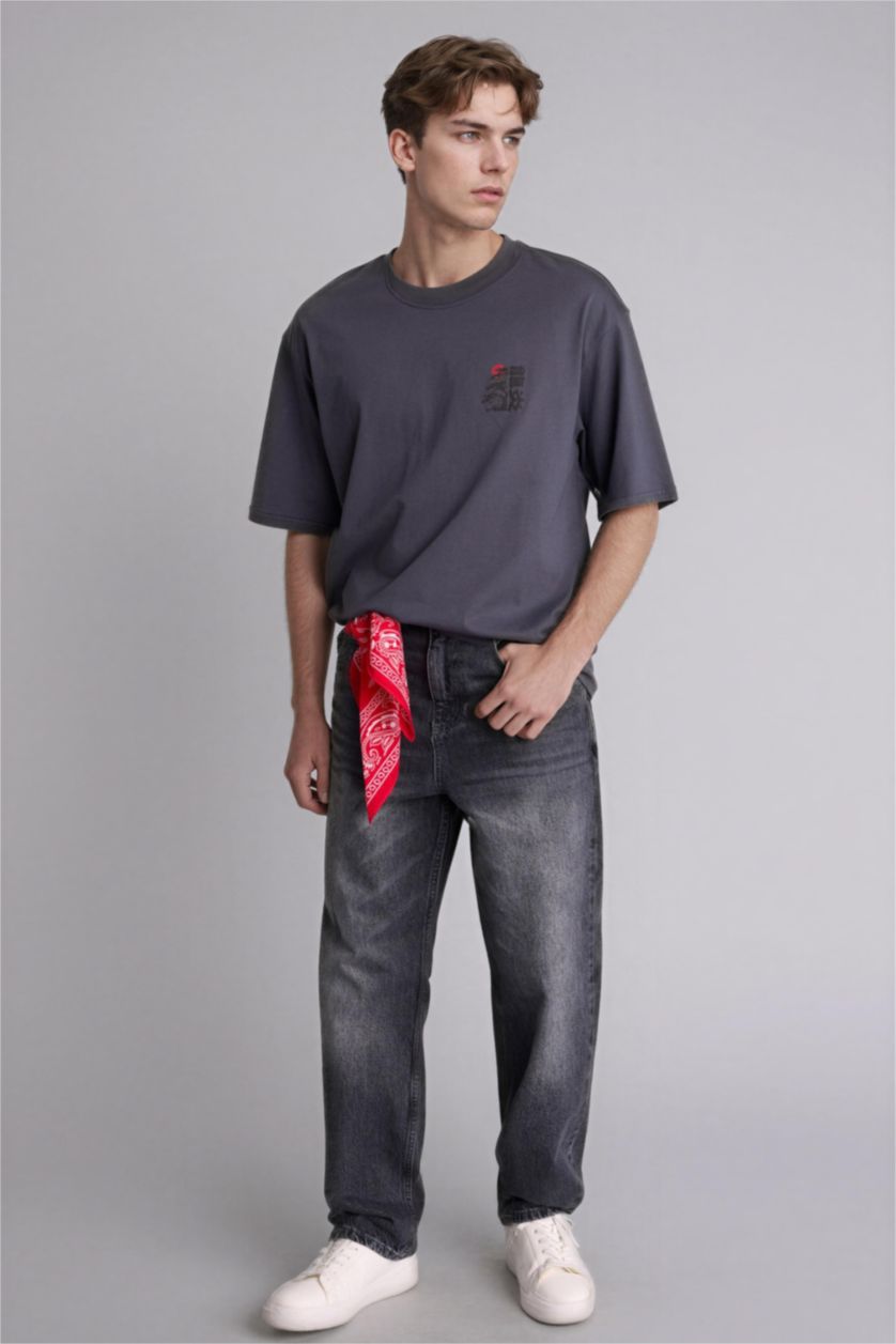 Мужчины Антрацит Boxy Fit Short Sleeve T-Shirt