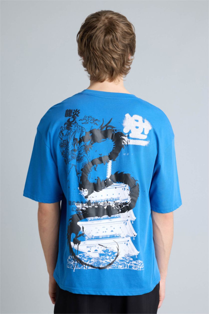 Мужчины Голубрй Boxy Fit Short Sleeve T-Shirt