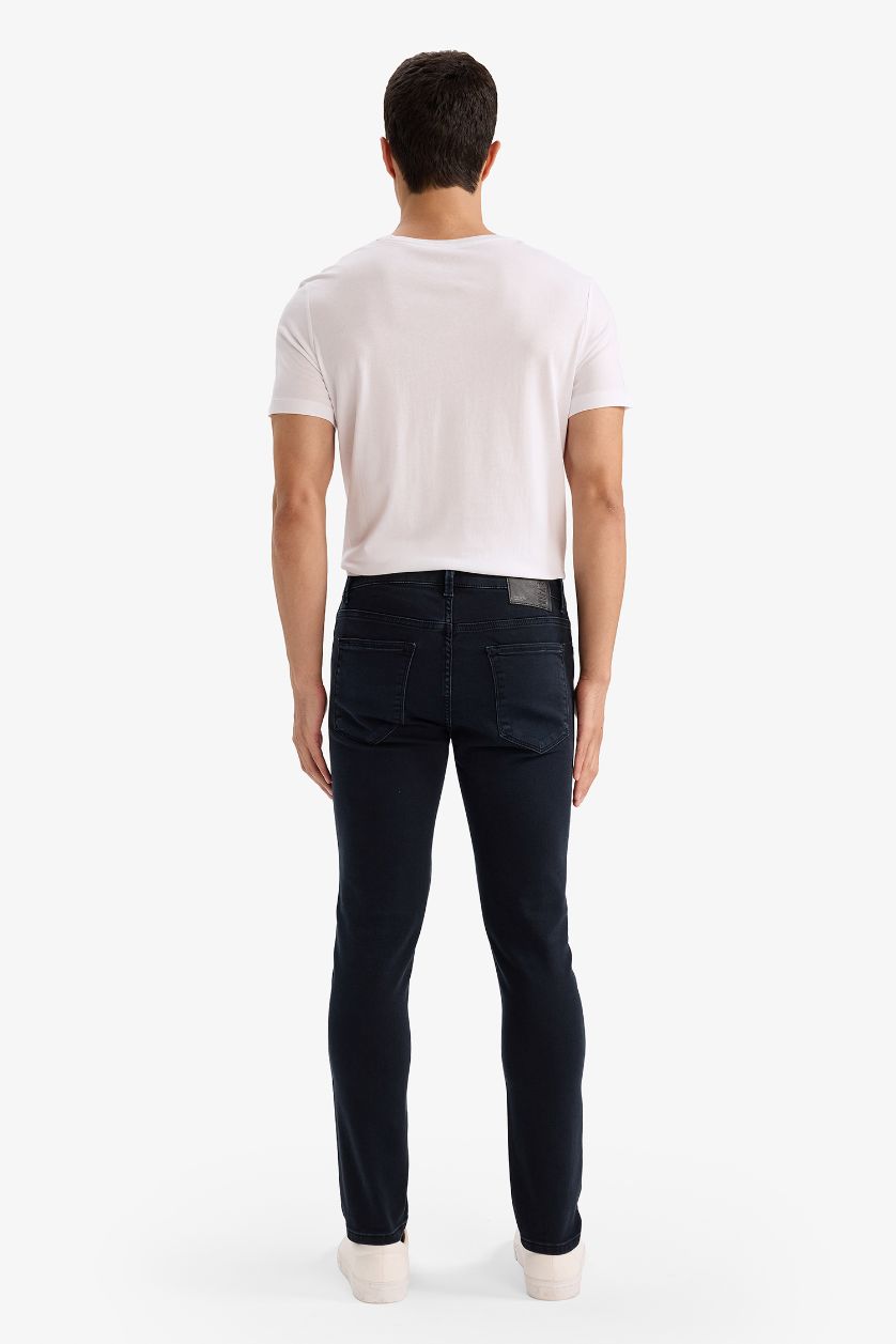 MAN Blue Black Pedro Slim Fit Regular Waist Skinny Leg Jeans