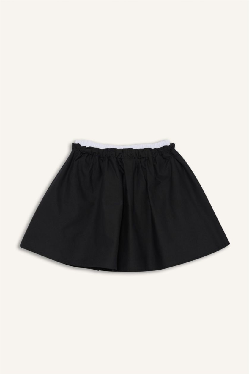 بناتي Black Large جيبة بناتي تويل بخصر مطاطي