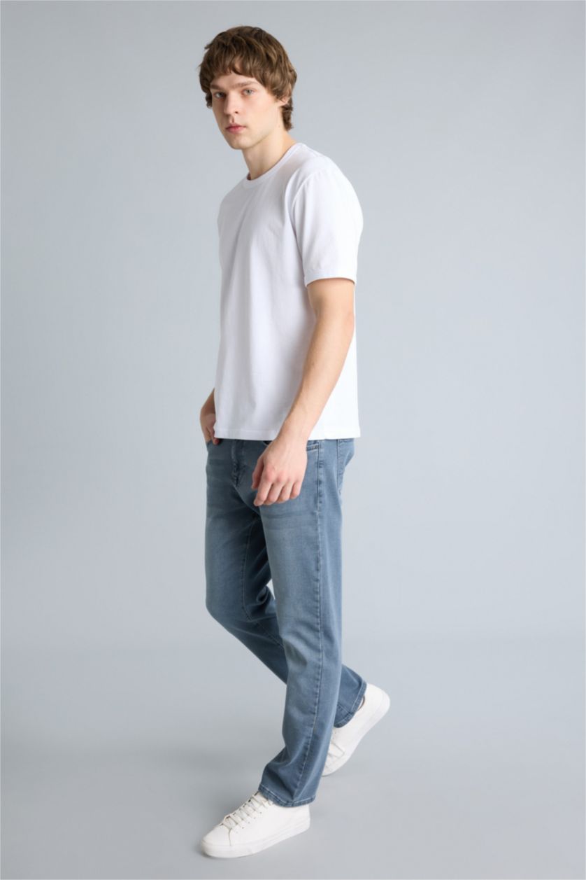 Erkek Mavi Gri Yumuşak Dokulu Sergio Jean Pantolon