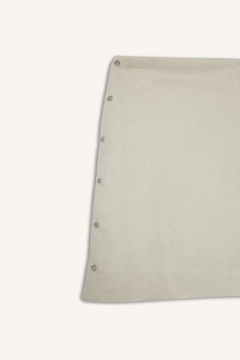 Kadın Taş Normal Bel Süet Mini Etek