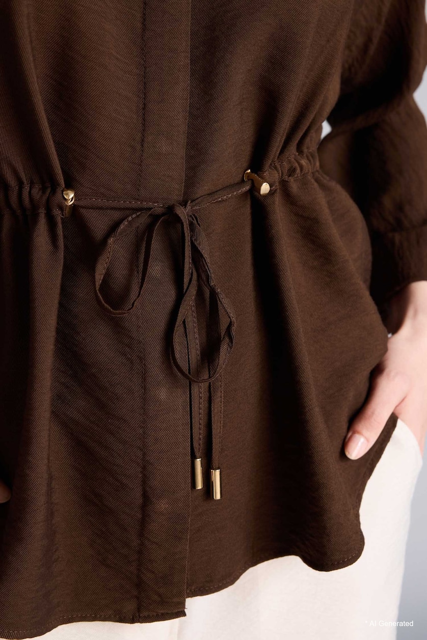 Women Brown Relax Fit Long Sleeve Shirt