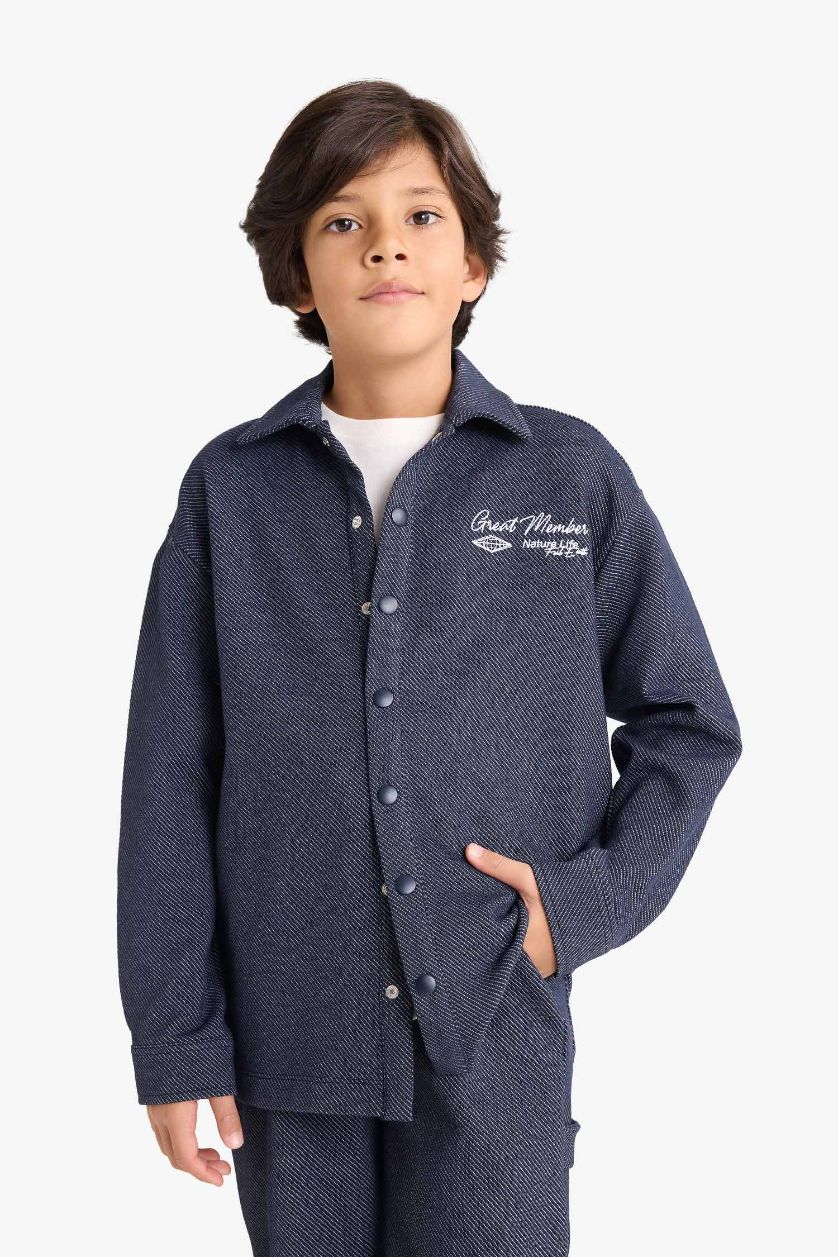 Boys & Teens NAVY Oversize Fit Buttoned Overshirt