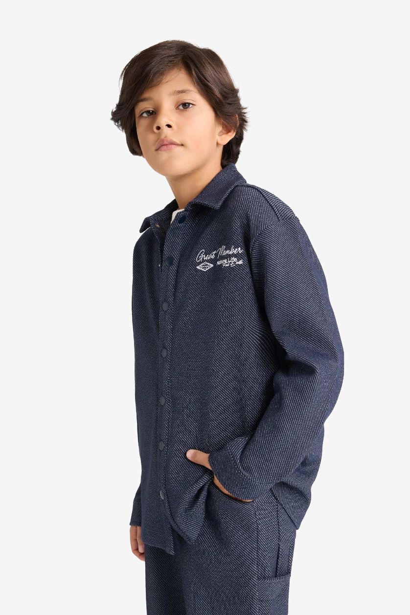 Boys & Teens NAVY Oversize Fit Buttoned Overshirt