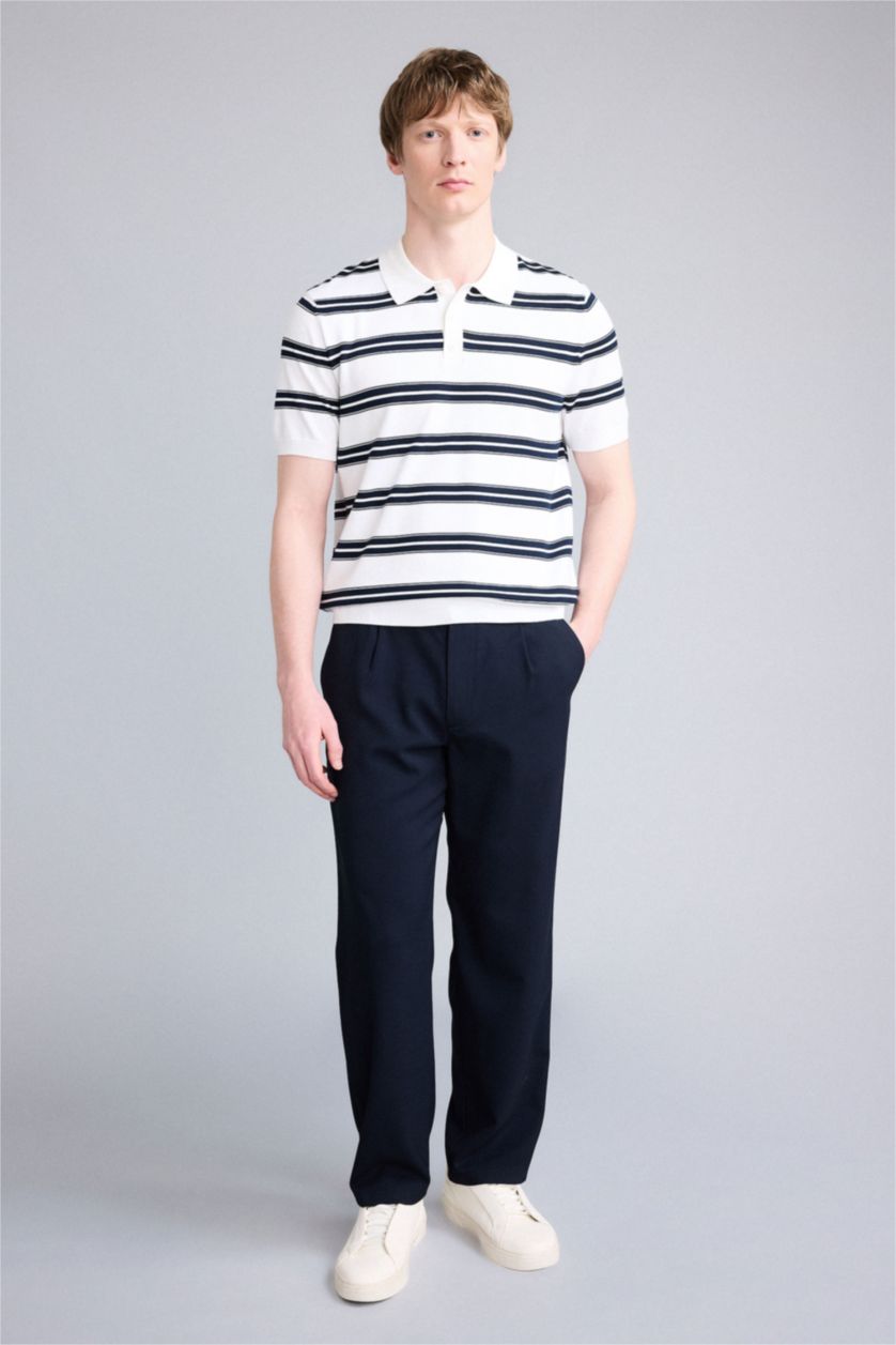 Erkek Ekru Kısa Kollu Polo Tişört