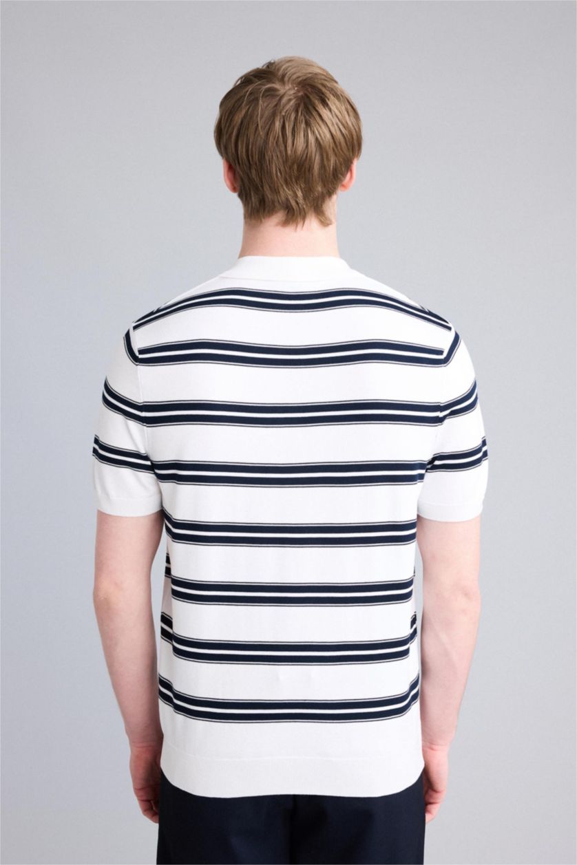 Erkek Ekru Kısa Kollu Polo Tişört