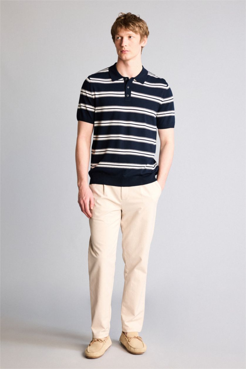 Erkek Lacivert Kısa Kollu Polo Tişört