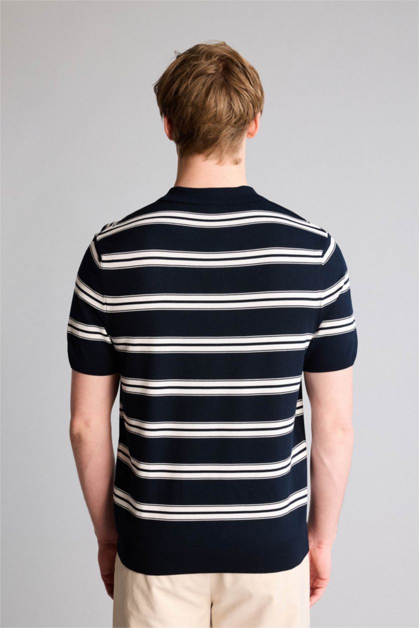 Erkek Lacivert Kısa Kollu Polo Tişört