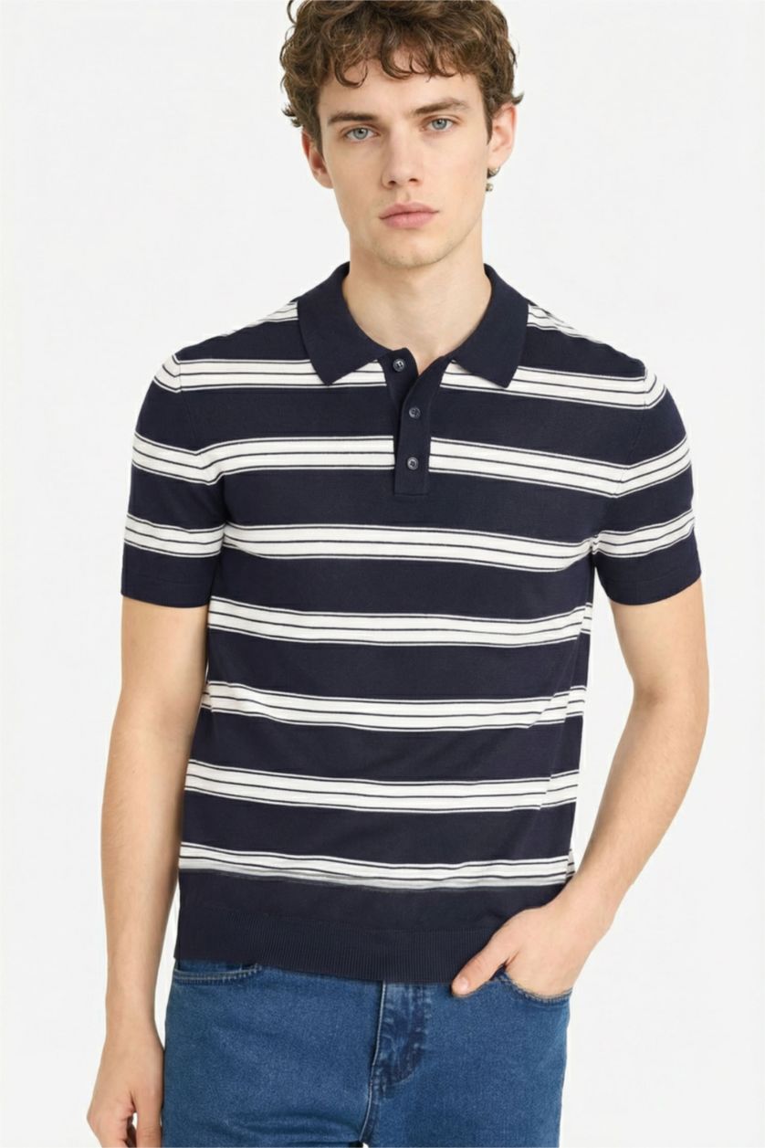 MAN NAVY Standard Fit Short Sleeves Polo T-shirt