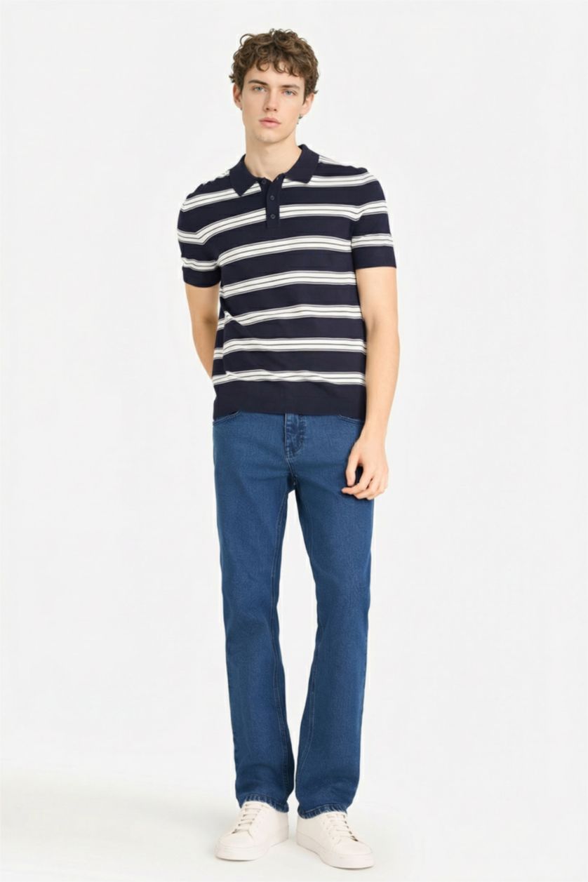 MAN NAVY Standard Fit Short Sleeves Polo T-shirt