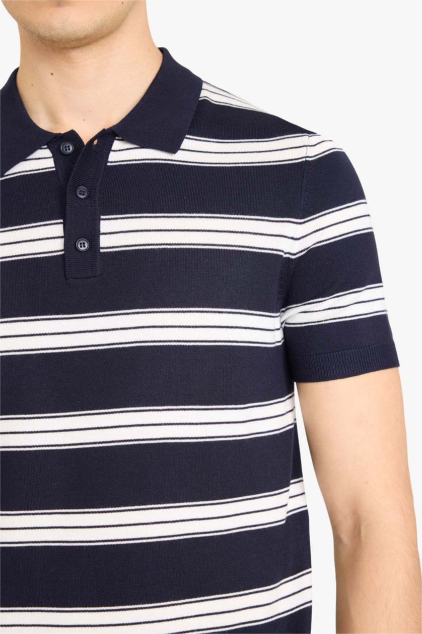 MAN NAVY Standard Fit Short Sleeves Polo T-shirt
