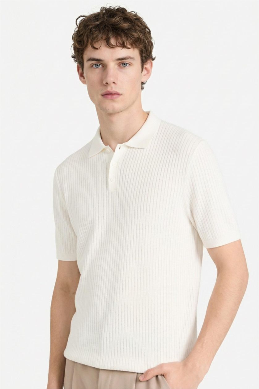 Мужчины Бежевый Футболка поло Standart Fit с коротким рукавом